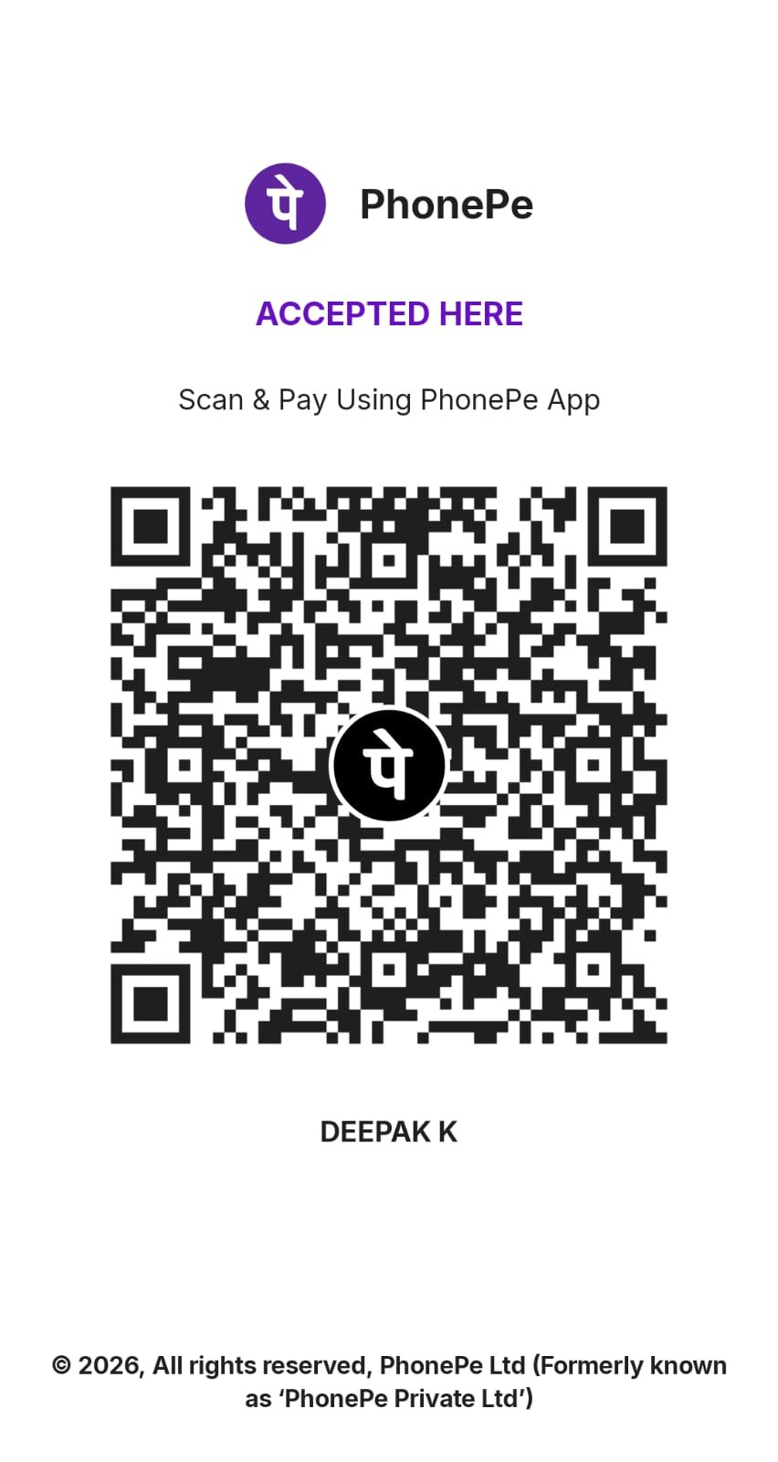 PhonePe QR Code - Donate to SalaryBit