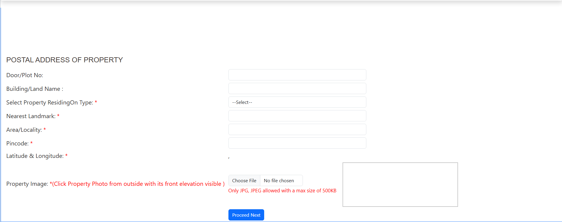 E-Swathu postal address form